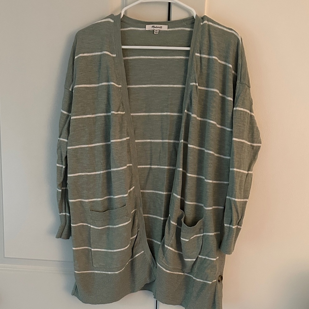 Madewell Long Cotton Cardigan XXS Green